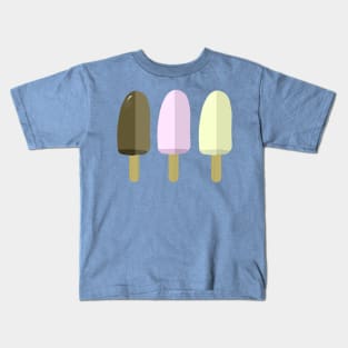 Icecream Popsicle Vanilla Chocolate Strawberry Summer Kids T-Shirt